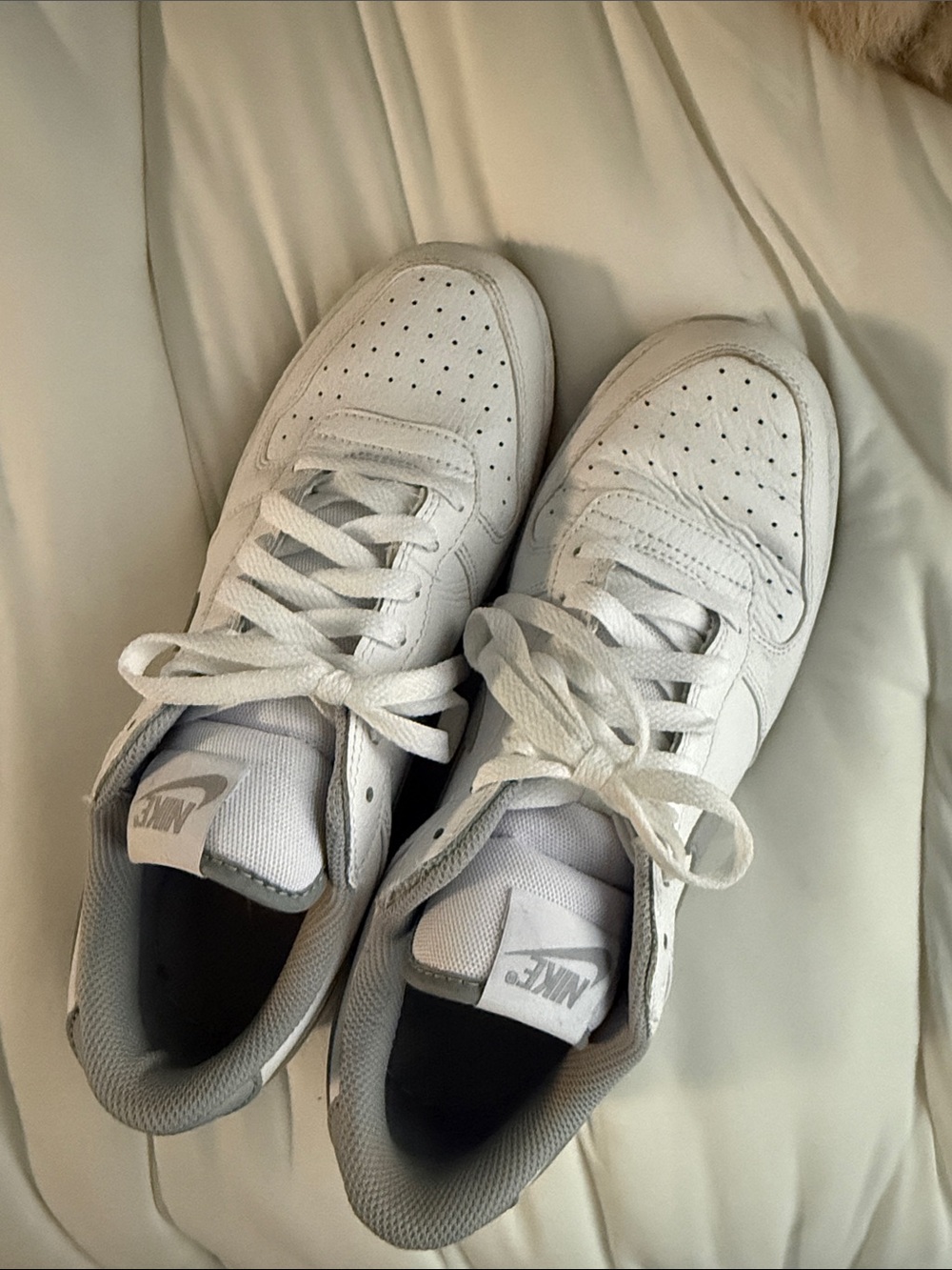 Nike White Low-Top Leather Sneakers